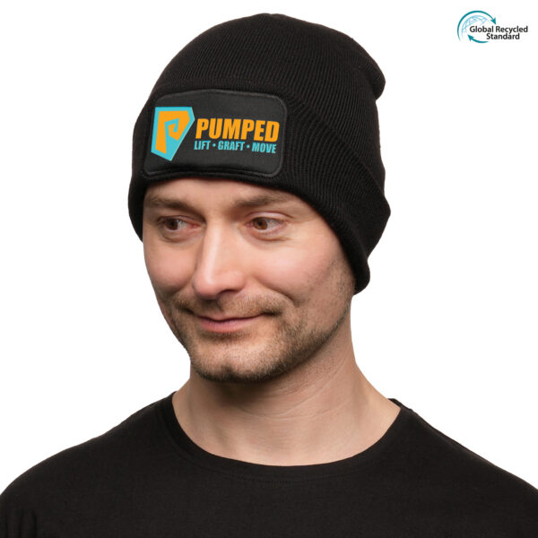 RECYCELD RECTANGULAR PATCH BEANIE HAT