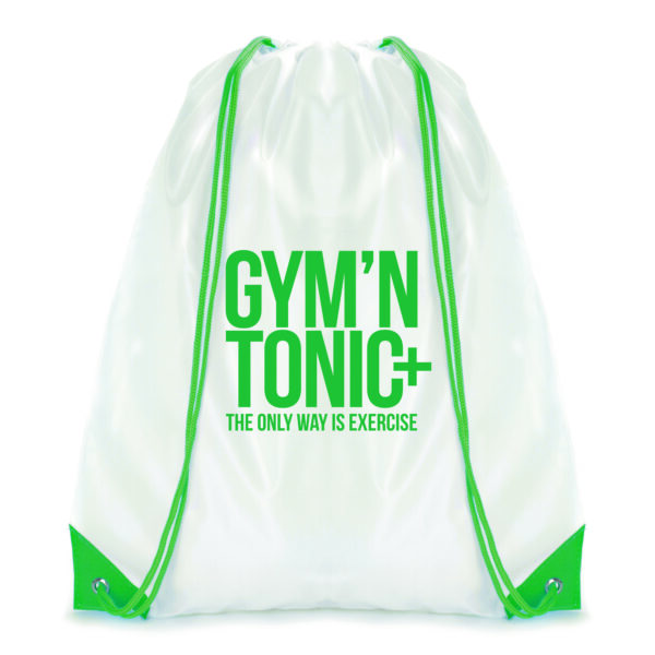 WHITE COLOURED TRIM PEGASUS DRAWSTRING BAG