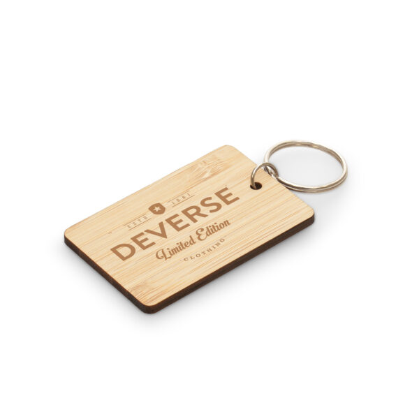 RECTANGULAR BAMBOO KEYRING