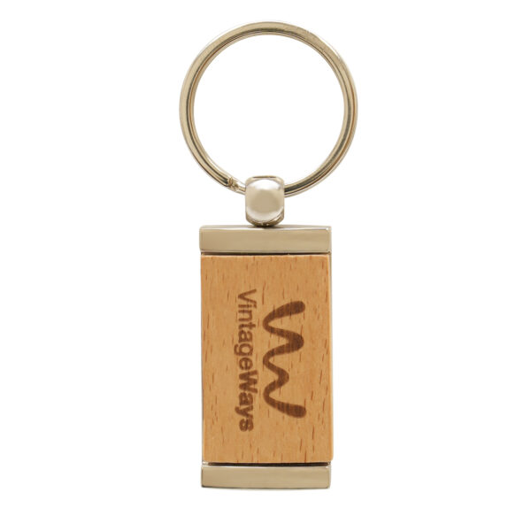 BAMBLEY BAMBOO AND METAL KEYRING