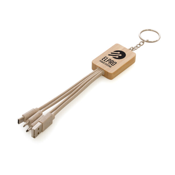 RECTANGLE BAMBOO AND WHEAT STRAW KEYRING